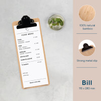 EUROPEL Klemmbrett für Rechnungen, Bambus