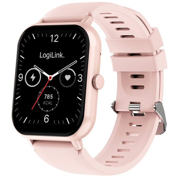 LogiLink Smartwatch "Edge", 1,83" LCD-Touchscreen, pink