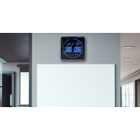 UNiLUX LED-Wanduhr FLO LED, mit Datum Temperatur, schwarz