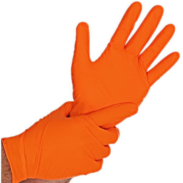 HYGOSTAR Nitril-Handschuh DIAMOND GRIP, M, orange