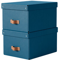 LEITZ Aufbewahrungsbox-Set Puro, Karton, 17 Liter, nachtblau