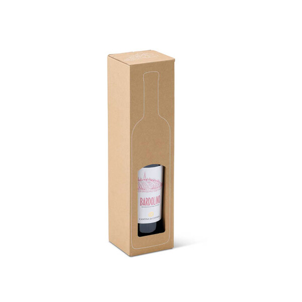 ColomPac Wein-Pr&auml;sentkarton, braun, f&uuml;r 1 Flasche