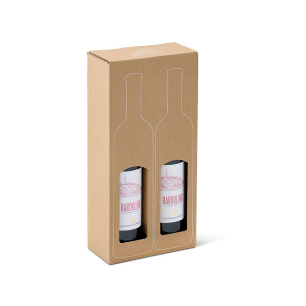 ColomPac Wein-Pr&auml;sentkarton, braun, f&uuml;r 1 Flasche