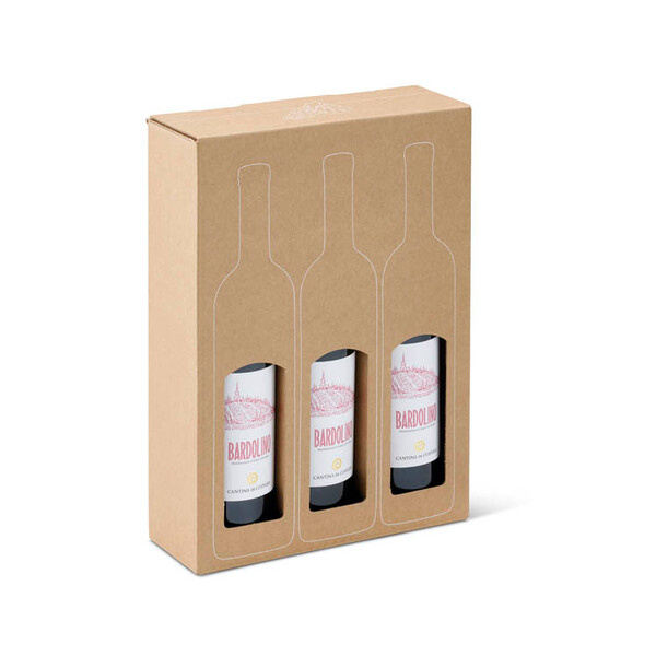 ColomPac Wein-Pr&auml;sentkarton, braun, f&uuml;r 1 Flasche