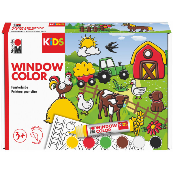 Marabu KiDS Window Color-Set "Bauernhof", 6 x 25 ml