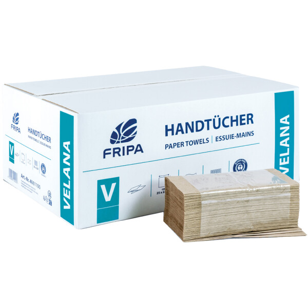 Fripa Handtuchpapier VELANA, 250 x 230 mm, V-Falz, braun