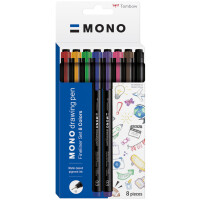 Tombow Fineliner MONO drawing pen, 8er Etui