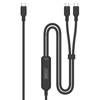 DIGITUS USB-C 2in1 Ladekabel, 140 W, 1,8 m, schwarz