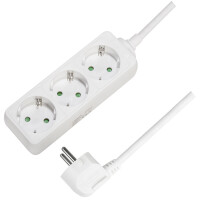 LogiLink Steckdosenleiste, 3-fach, ohne Schalter, weiß