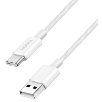 LogiLink USB 2.0 Kabel, USB-A - USB-C Stecker, 1,0 m, weiß