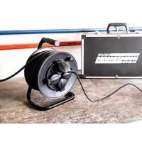 BRÜDER MANNESMANN Outdoor-Kabeltrommel, IP44, schwarz
