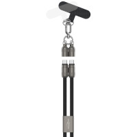 ANSMANN Smartphone Lanyard Kabel, USB-C - USB-C, schwarz