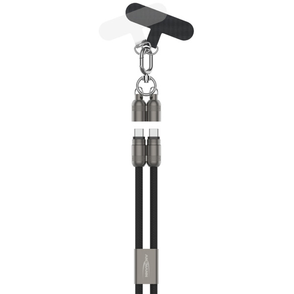ANSMANN Smartphone Lanyard Kabel, USB-C - USB-C, rose