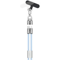 ANSMANN Smartphone Lanyard Kabel, USB-C - Lightning, blau