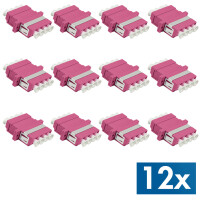 LogiLink LWL Kupplung-Set, LC-Duplex Quad, violett, 12er Set