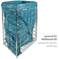 HYGOCLEAN Abfallkorb, Drahtgestell, Edelstahl, 60 Liter