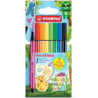 STABILO Fasermaler Pen 68 Mini Animal Vibes, 8er Etui