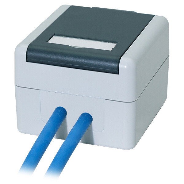 LogiLink Outdoor Aufputzdose Kat.6A, für 2 x RJ45, grau