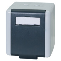 LogiLink Outdoor Aufputzdose Kat.6A, für 2 x RJ45, grau