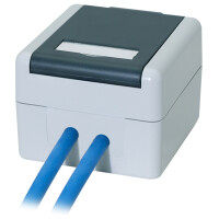 LogiLink Outdoor Aufputzdose Kat.6A, für 2 x RJ45, grau