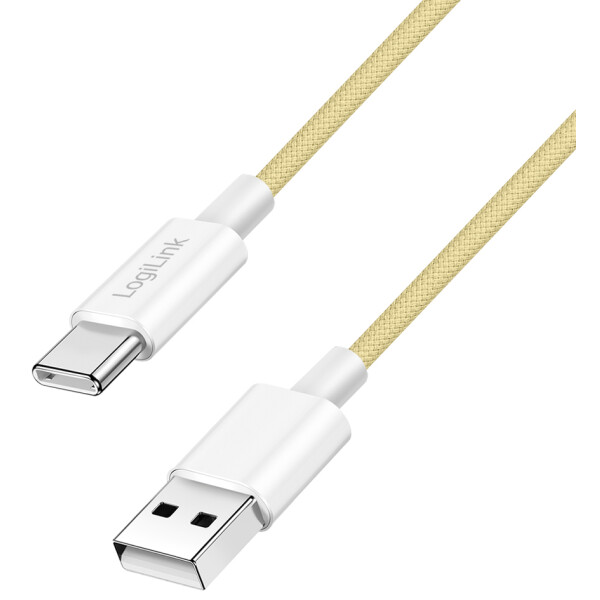 LogiLink USB 2.0 Kabel, USB-A - USB-C Stecker, 0,5 m, gelb