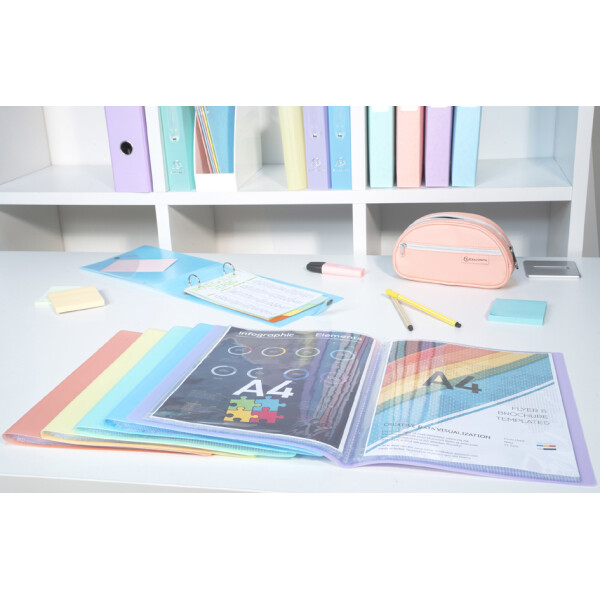 EXACOMPTA Sichtbuch Chromaline, DIN A4, 20 Hüllen, sortiert