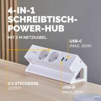 Fellowes Tisch-Steckdosenleiste Power Desk 2, Typ F,...