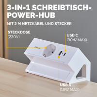 Fellowes Tisch-Steckdosenleiste Power Desk, Typ F,...