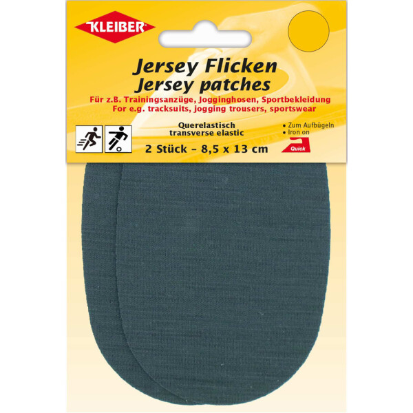 KLEIBER Jersey-Bügelflicken, 85 x 130 mm, dunkelgrau-meliert