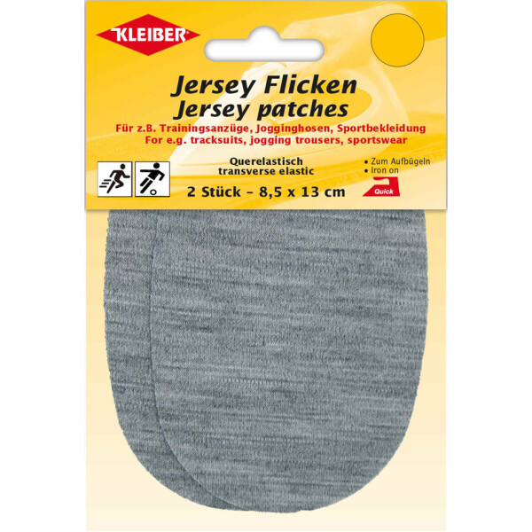 KLEIBER Jersey-Bügelflicken, 85 x 130 mm, dunkelgrau-meliert
