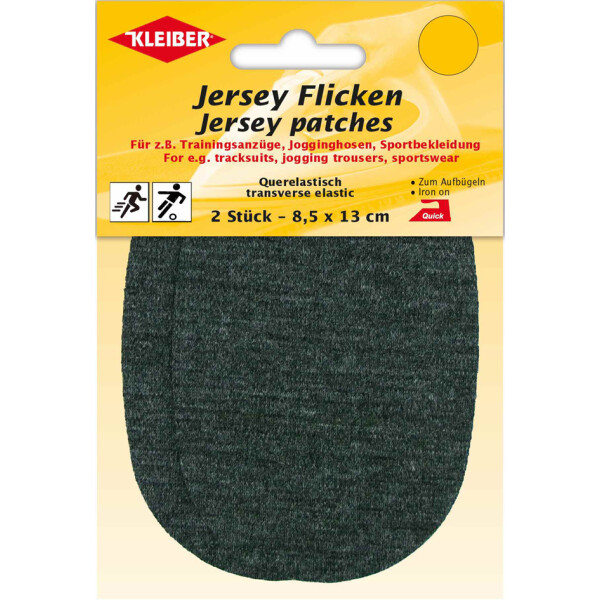 KLEIBER Jersey-B&uuml;gelflicken, 85 x 130 mm, dunkelgrau