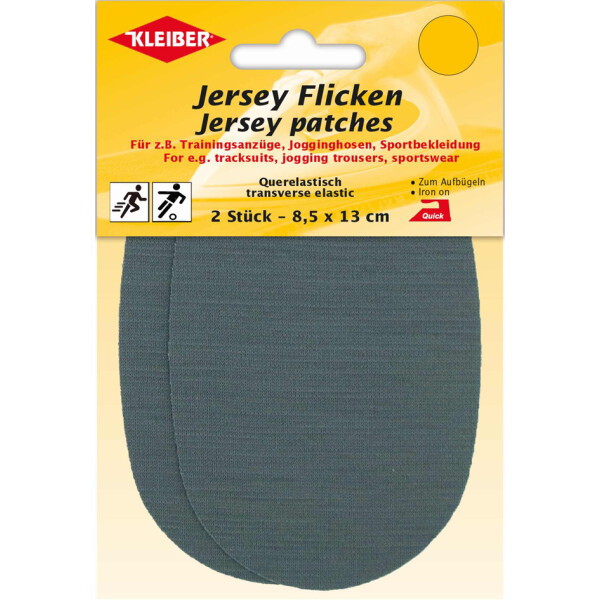 KLEIBER Jersey-B&uuml;gelflicken, 85 x 130 mm, dunkelgrau