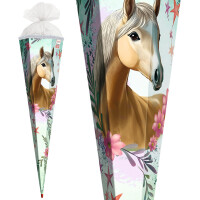 ROTH Schultüte "Pferd Bella", eckig, 850 mm, mit Wollmähne