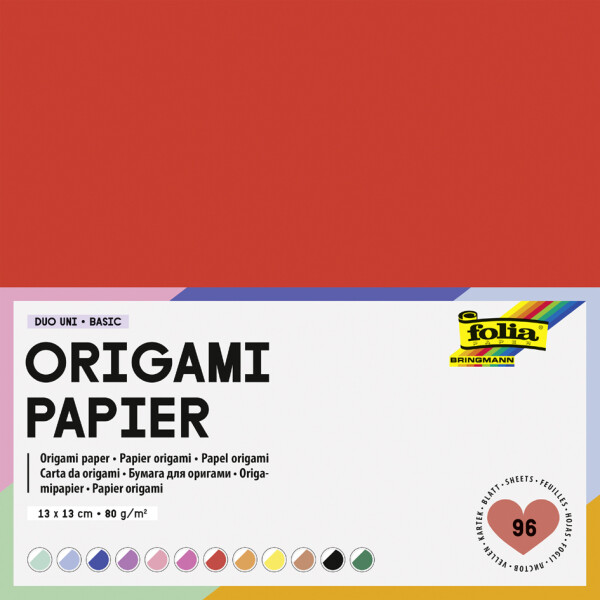 folia Origami-Faltblätter Duo Uni, 80 g qm, 130 x 130 mm