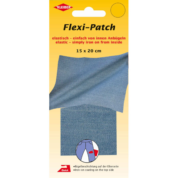 KLEIBER Flexi-Patch von innen Anbügeln, jeans hellblau