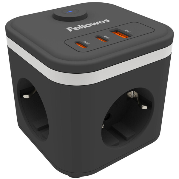 Fellowes Steckdosenw&uuml;rfel Power Cube, Typ F, schwarz