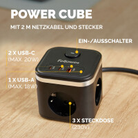 Fellowes Steckdosenwürfel Power Cube, Typ F, weiß