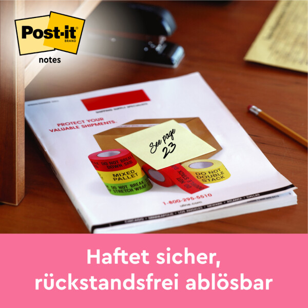 Post-it Haftnotizen notes, 127 x 76 mm, gelb, 16 + 4 gratis