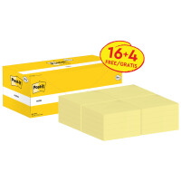 Post-it Haftnotizen notes, 127 x 76 mm, gelb, 16 + 4 gratis