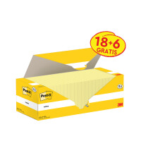 Post-it Haftnotizen notes, 127 x 76 mm, gelb, 16 + 4 gratis
