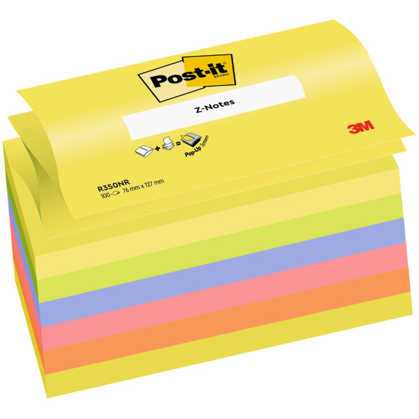 Post-it Haftnotizen z-notes, 76 x 76 mm, Neonfarben