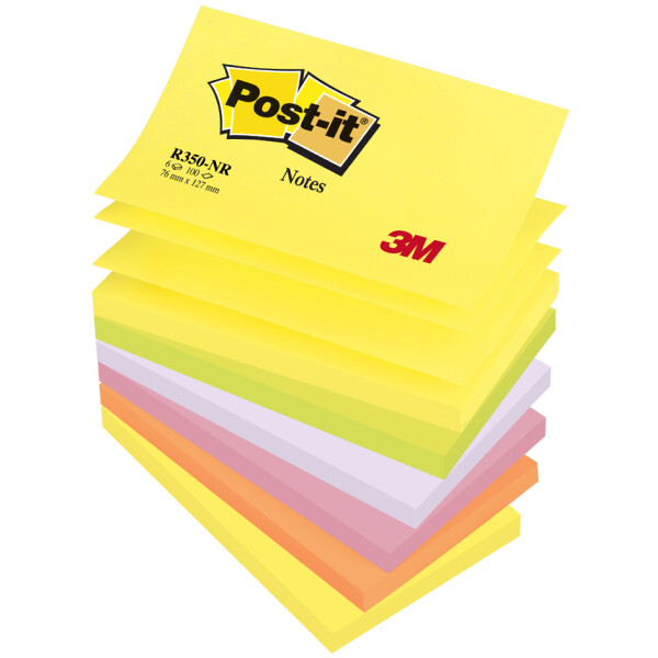 Post-it Haftnotizen z-notes, 76 x 76 mm, Neonfarben
