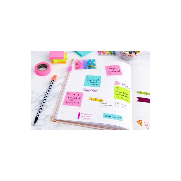 Post-it Haftnotizen z-notes, 76 x 76 mm, Neonfarben