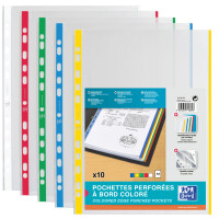 Oxford Prospekthülle, DIN A4 mit farbigem Rand, PP,...