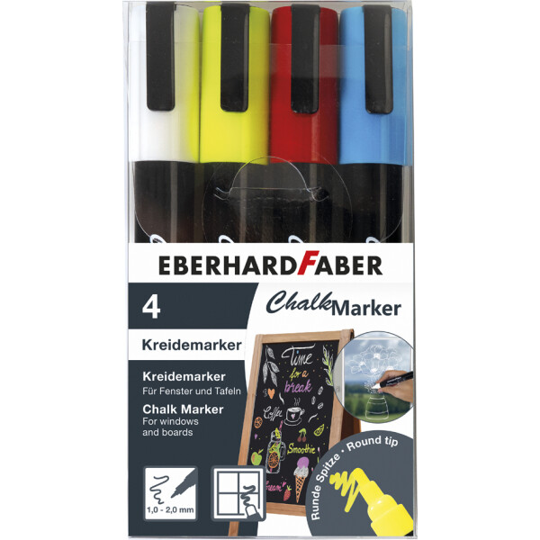 EBERHARD FABER Kreidemarker 1 - 2 mm, 4er Etui