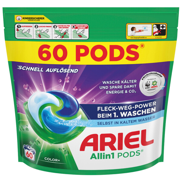 ARIEL Waschmittel Pods All-in-1 Color+, 60 WL