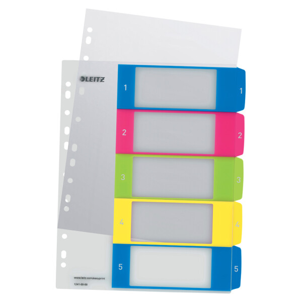 LEITZ Kunststoff-Register WOW, Zahlen, A4 Überbreite, 1-20