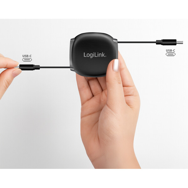 LogiLink USB 2.0 Kabel, USB-C - USB-C Stecker, ausziehbar