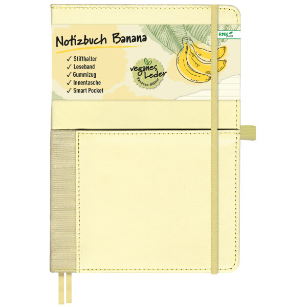 RNK Verlag Notizbuch Vegan "Banana", liniert, DIN A5