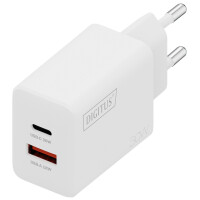 DIGITUS USB-Steckdosenadapter GaN Charger, 1x USB-C 1x USB-A